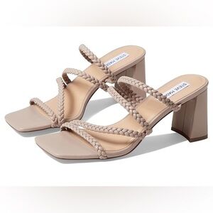 Steve Madden Braided Strap Heels - Cream